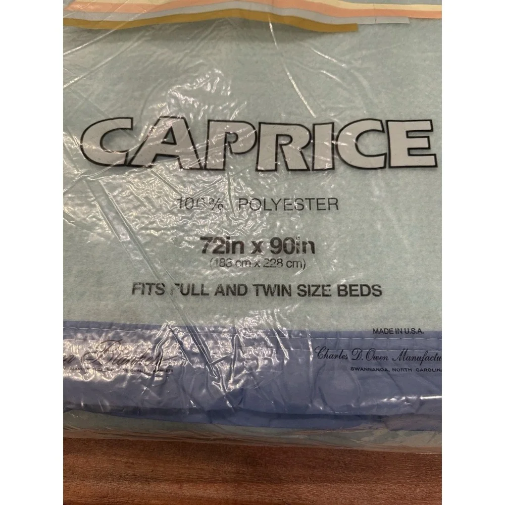 NEW Vintage Owen Caprice Blanket Blue 100% Polyester Twin/Full Size 72 x 90‎